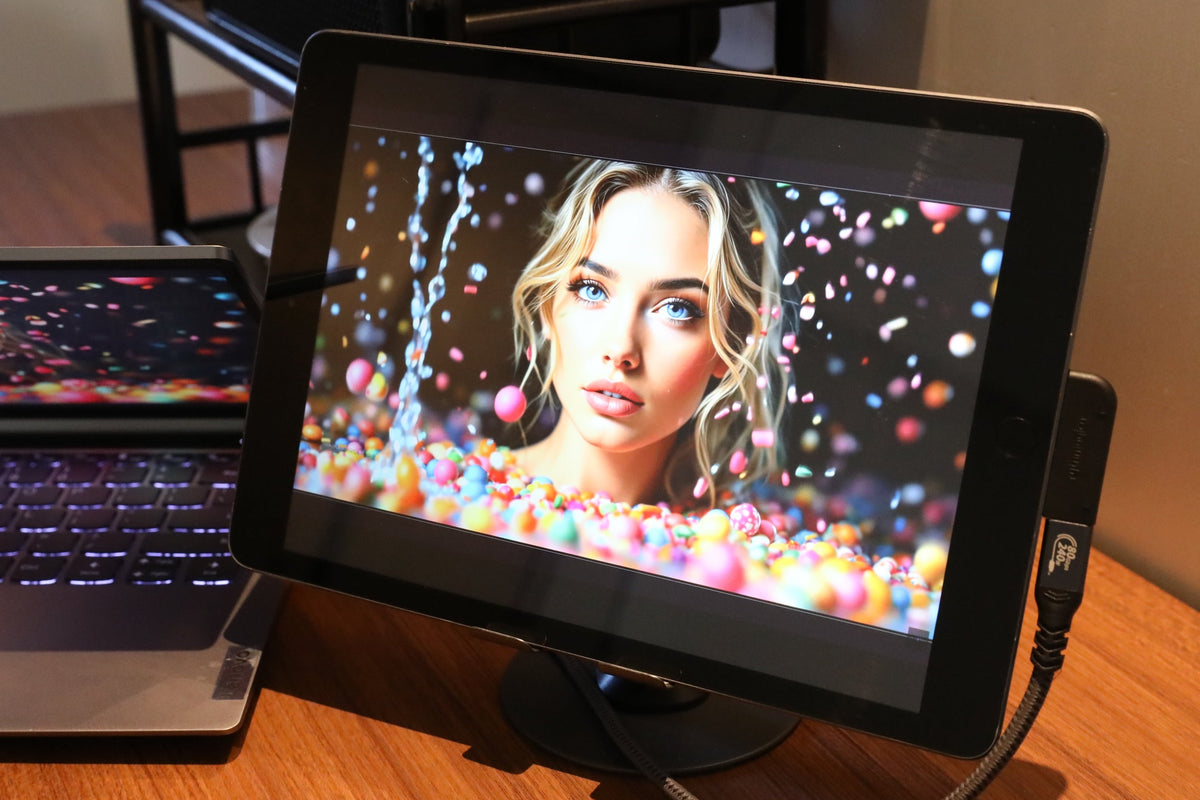 An iPad converted into an external touch display using TDA